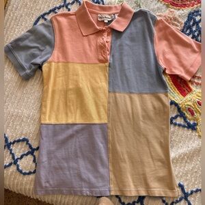 pastel colorblock polo 🍑🩵 | Eclectic Grandpa tennis core